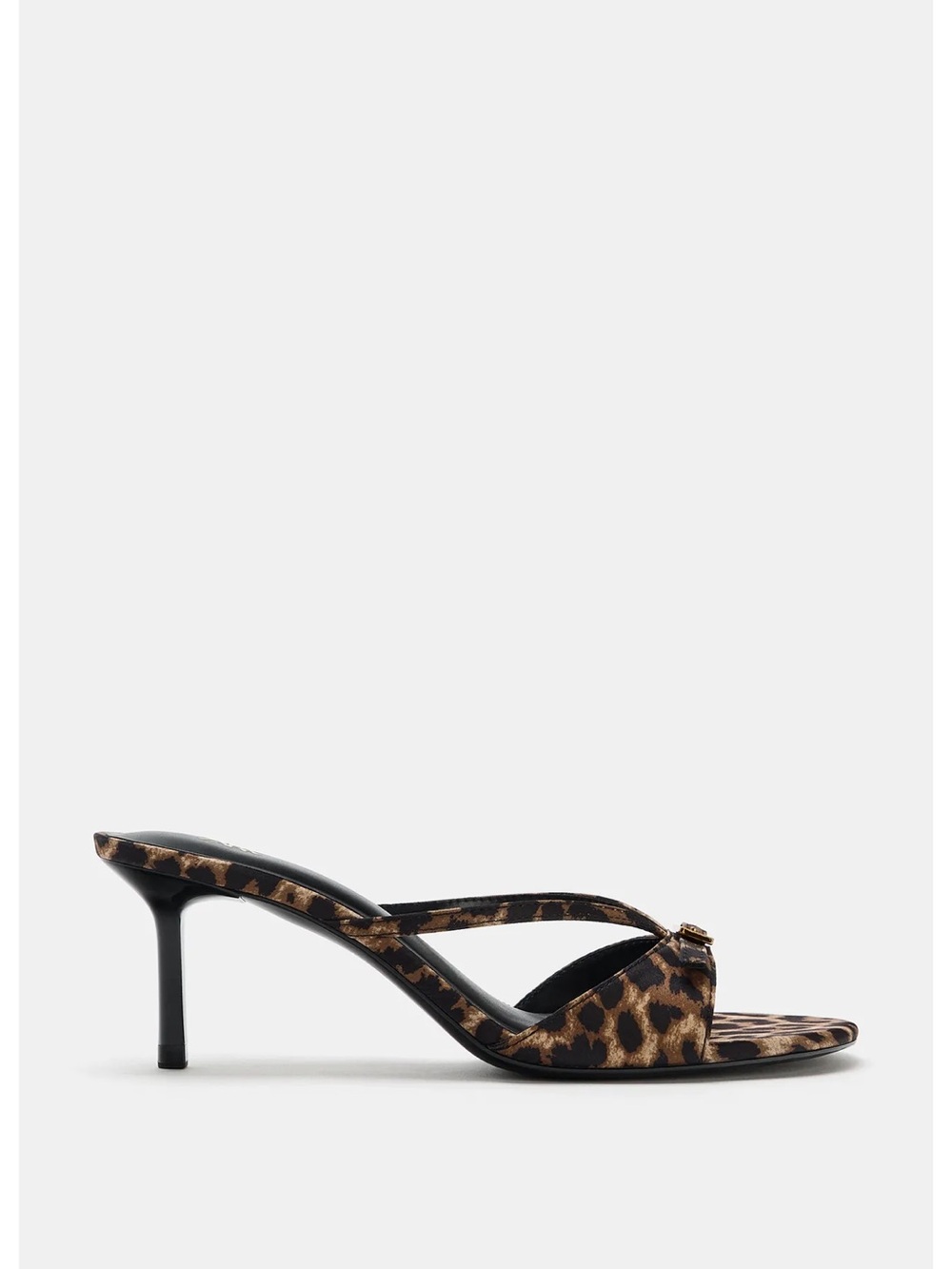 Zara Leopard-Print Slip-On Heeled Sandal - Brown/Black
